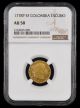 1778 P SF Colombia Gold Escudo NGC AU50