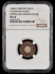 1844 Great Britain Halfpenny Model Token Copper & German Silver NGC MS64