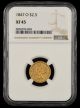 1847 O $2.5 Gold NGC XF45