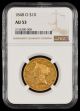 1848 O $10 Gold NGC AU53