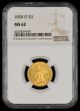 1854 O $3 GOLD NGC MS62