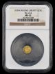 (1854) California Gold 25 Cent NGC MS62 BG-224