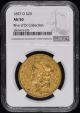 1857 O $20 Gold NGC AU50 Rive d'Or Collection