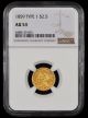 1859 Type 1 $2.5 Gold NGC AU53