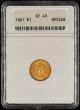 1861 $1 GOLD ANACS EF40