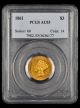 1861 $3 Gold PCGS AU53