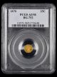 1870 California Gold 25 Cent PCGS AU58 BG 752