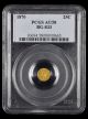 1870 California Gold 25 Cent PCGS AU58 BG 833
