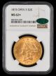1873 Open 3 $20 Gold NGC MS62+ CAC