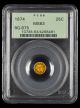1874 California Gold 25C BG-875 PCGS MS63 OGH
