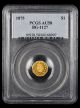 1875 California Gold $1 BG-1127 PCGS AU58