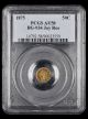 1875 California Gold 50C BG-934 Jay Roe PCGS AU58