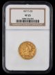 1877 S $5 Gold NGC VF25
