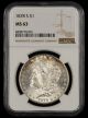 1878 S $1 NGC MS63