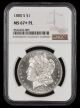 1880 S $1 NGC MS67+PL
