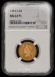 1881 S $5 Gold NGC MS62 PL