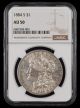 1884 S $1 NGC AU50