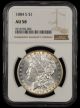 1884 S $1 NGC AU58