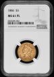 1886 $5 Gold NGC MS61PL