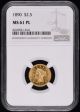 1890 $2.5 Gold NGC MS61PL