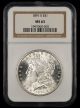 1891 S $1 NGC MS63