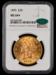 1895 $20 Gold NGC MS64+ CAC