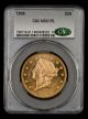 1896 $20 Gold CAC MS61PL