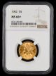 1902 $5 Gold NGC MS66+