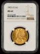 1903 O $10 Gold NGC MS62