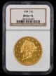 1904 $20 Gold NGC MS61PL