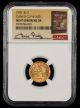1905 $2.5 Gold NGC AU58 Mint Error Curved Clip @3:00 Bill Fivaz Signature Label