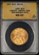 1907 $10 GOLD ANACS MS62 LIBERTY BREEN-7091 REPUNCHED DATE