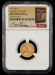 1910 $2.5 Gold NGC MS62 Mint Error Curved Clip @ 6:00 Bill Fivaz Signature Label