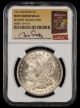 1921 Morgan $1 NGC MS63 Mint Error Reverse Struck Thru Bill Fivaz Signature Label