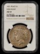 1921 PEACE $1 NGC AU53 HIGH RELIEF
