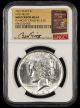 1921 Peace $1 NGC MS62 Mint Error Planchet Crack @ 12:30 Bill Fivaz Signature Label