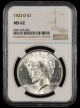 1923 D $1 NGC MS62