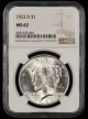 1923 D $1 NGC MS62