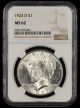 1923 D $1 NGC MS62