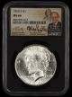 1923 D $1 NGC MS66 Mike Castle Signature/ Ben Franklin Facsimile Signature Label