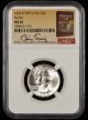 1964 D Washington Quarter NGC MS65 Type C Reverse FS-901 Bill Fivaz Signature Label