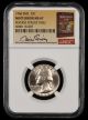 1966 SMS Washington Quarter NGC MS67 Mint Error Reverse Struck Thru Bill Fivaz Signature Label