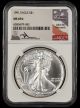 1991 $1 American Silver Eagle NGC MS69★ John Mercanti Signature Label