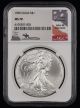 1996 American Silver Eagle $1 NGC MS70 John Mercanti Signature Label