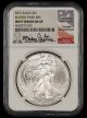 2013 American Silver Eagle $1 NGC MS69 Mint Error Reverse Fined Rim Mike Castle Signature Label
