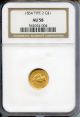 1854 Type 2 Gold $1 NGC AU58