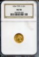 1854 Type 2 Gold $1 NGC AU58