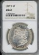 1889 S $1 NGC MS61