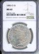 1890 O $1 NGC MS62