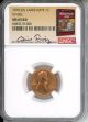 1970 S 1C NGC MS65RD S/S LARGE DATE BILL FIVAZ SIGNATURE LABEL